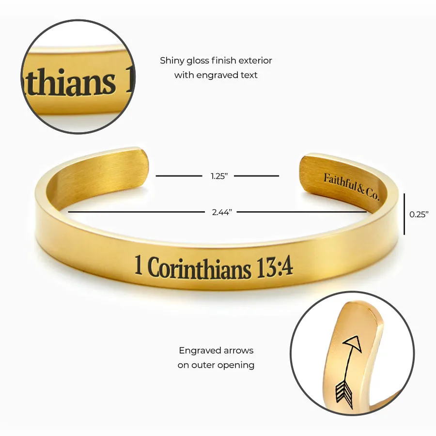 1 Corinthians 13:4 Love Is Kind Cuff Bracelet sold by Faithful and Co. product image thumbnail 3