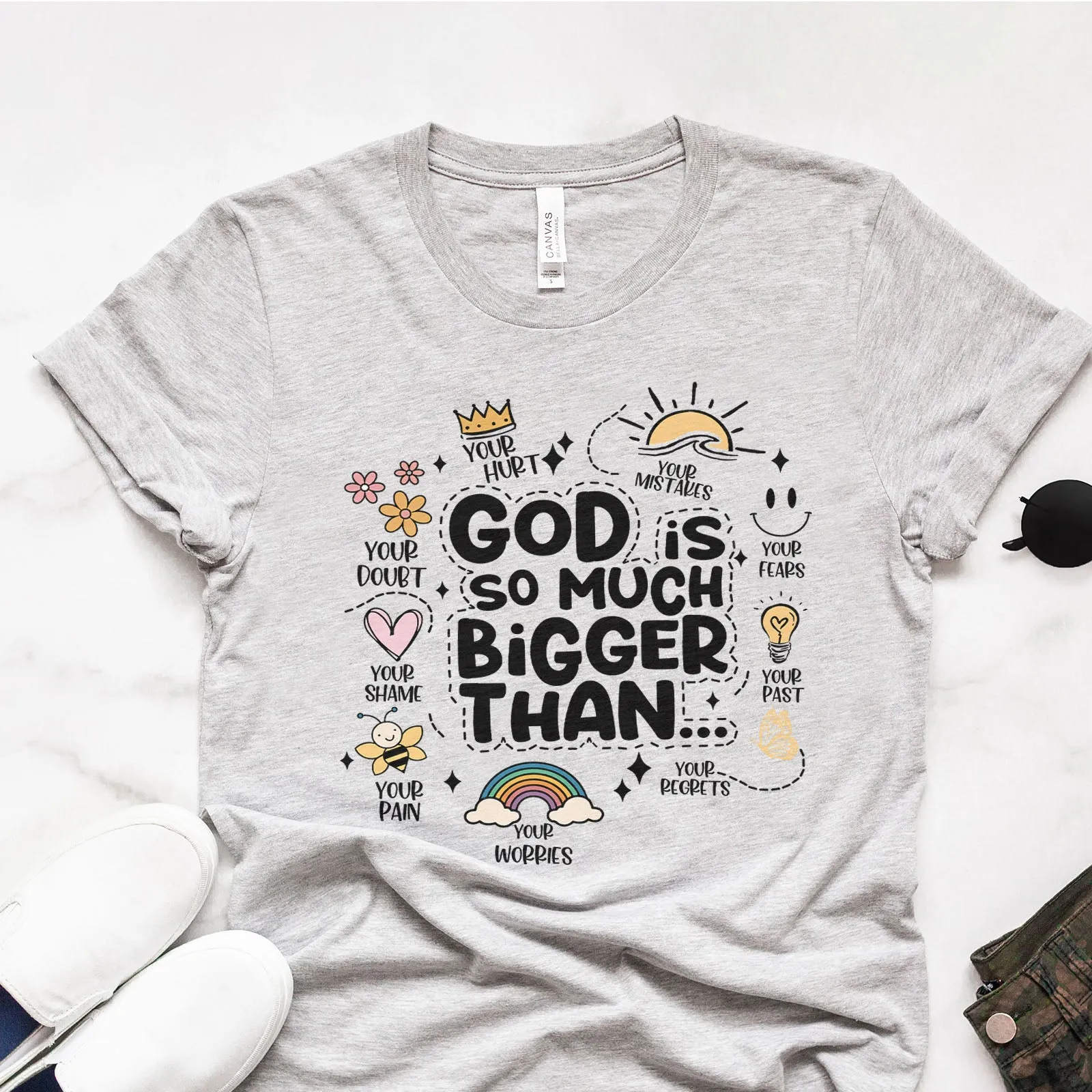 God is Bigger Bible Affirmations Tee sold by Faithful and Co.