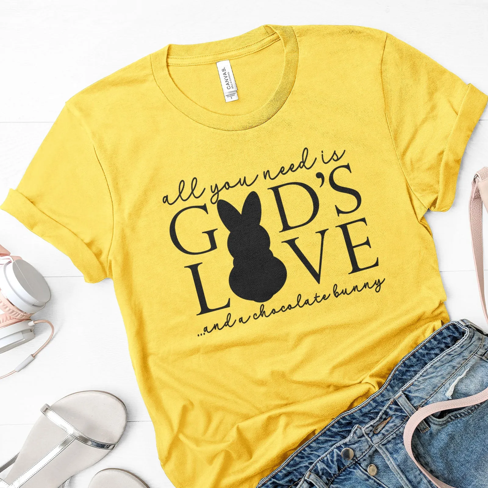 God's Love & Chocolate Bunny Tee sold by Faithful and Co. product image thumbnail 5