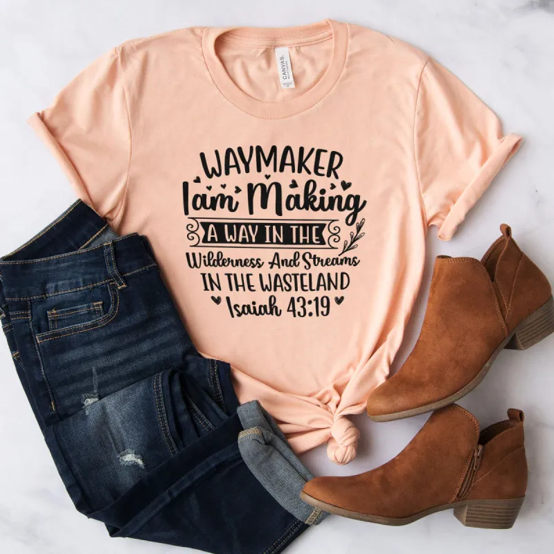 Waymaker: I Am Making A Way Tee sold by Faithful and Co.
