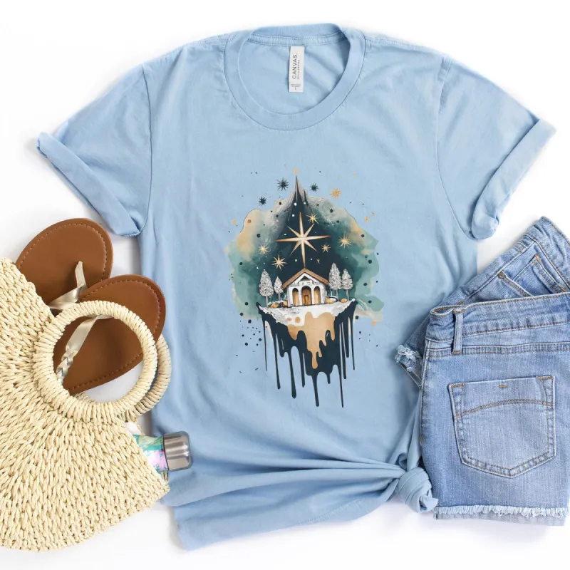 Nativity Watercolor Tee sold by Faithful and Co.