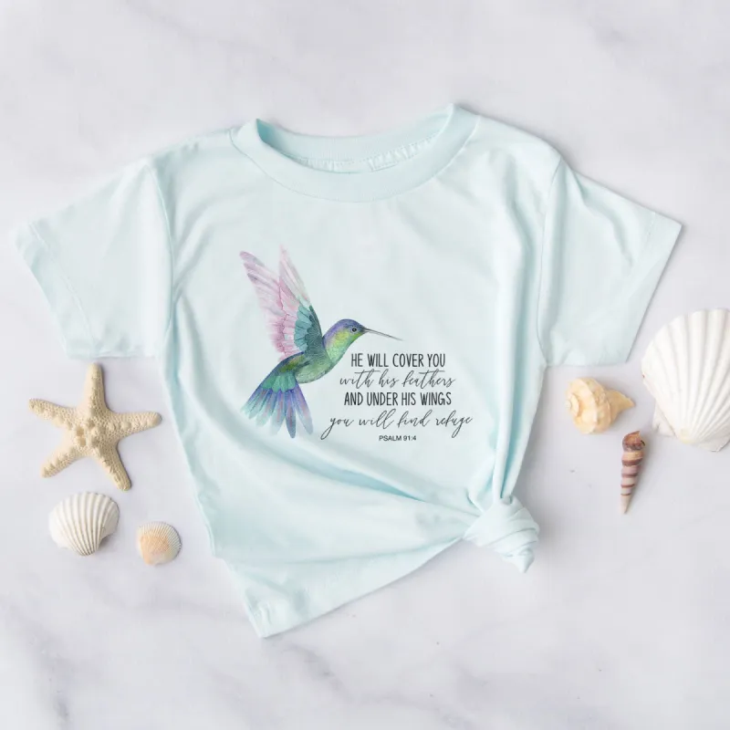 Psalm 91:4 Hummingbird Tee sold by Faithful and Co.