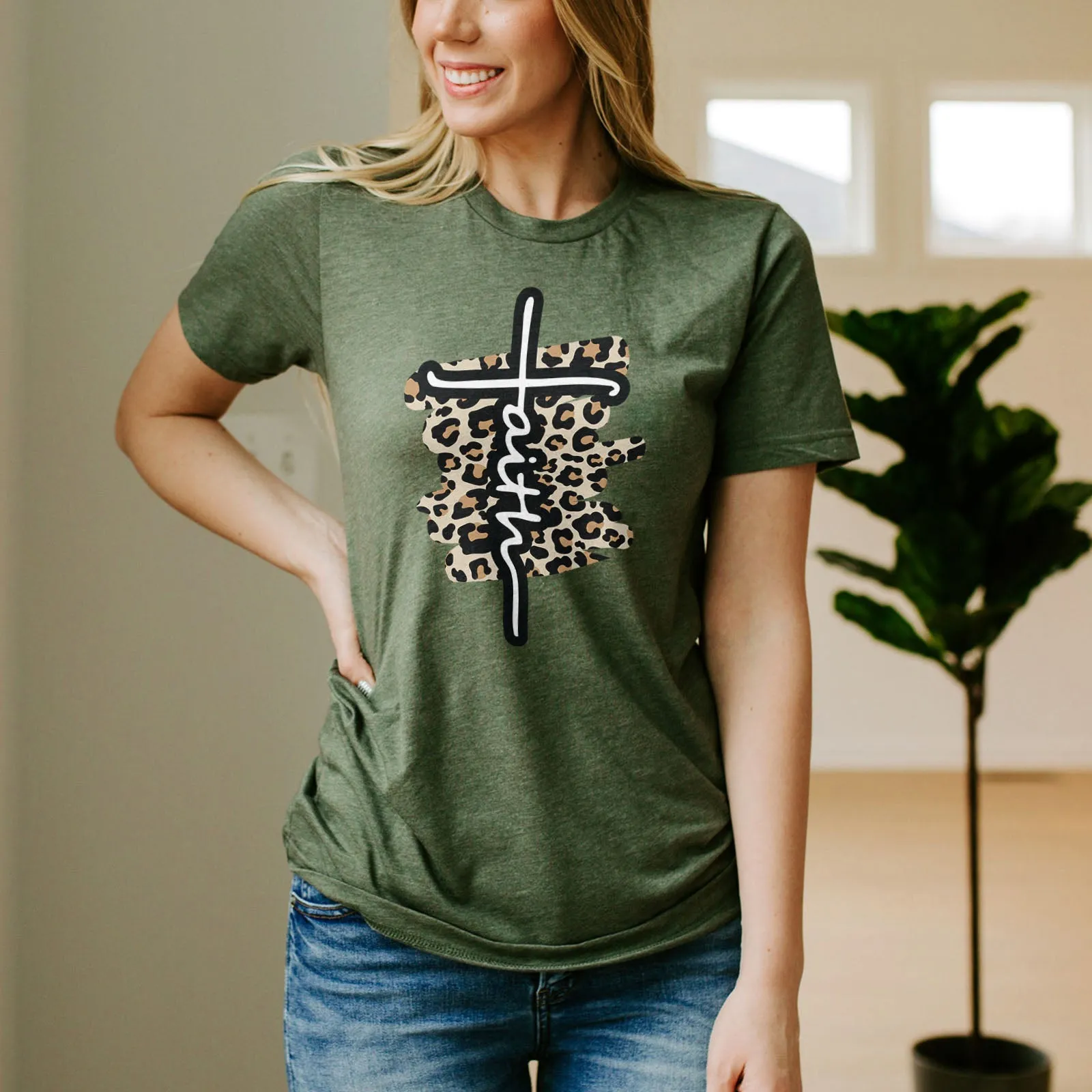 Faith Cross Leopard Tee sold by Faithful and Co. product image thumbnail 2