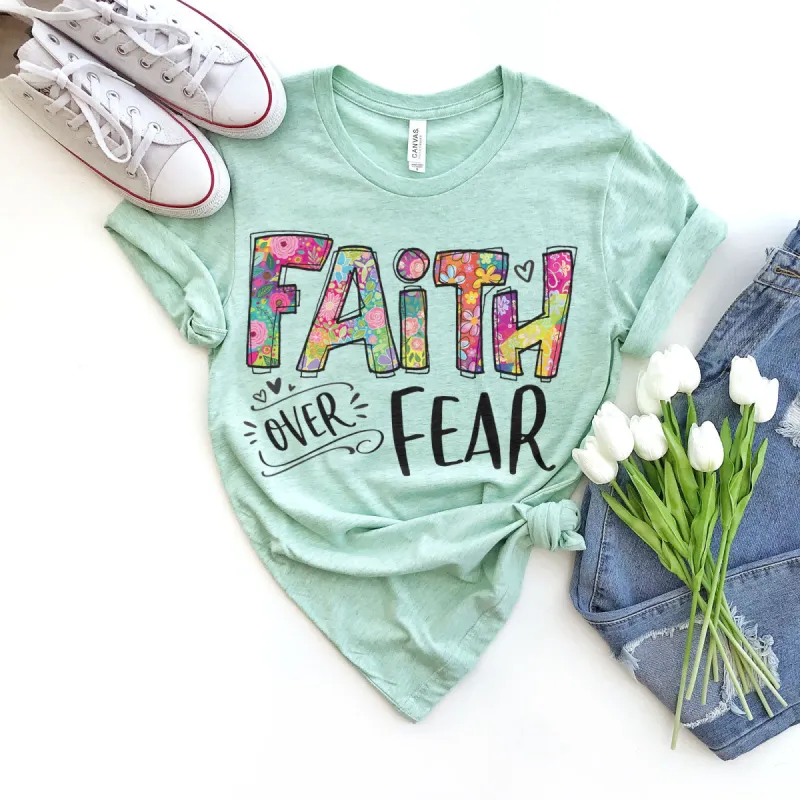 Faith Over Fear Tee sold by Faithful and Co.