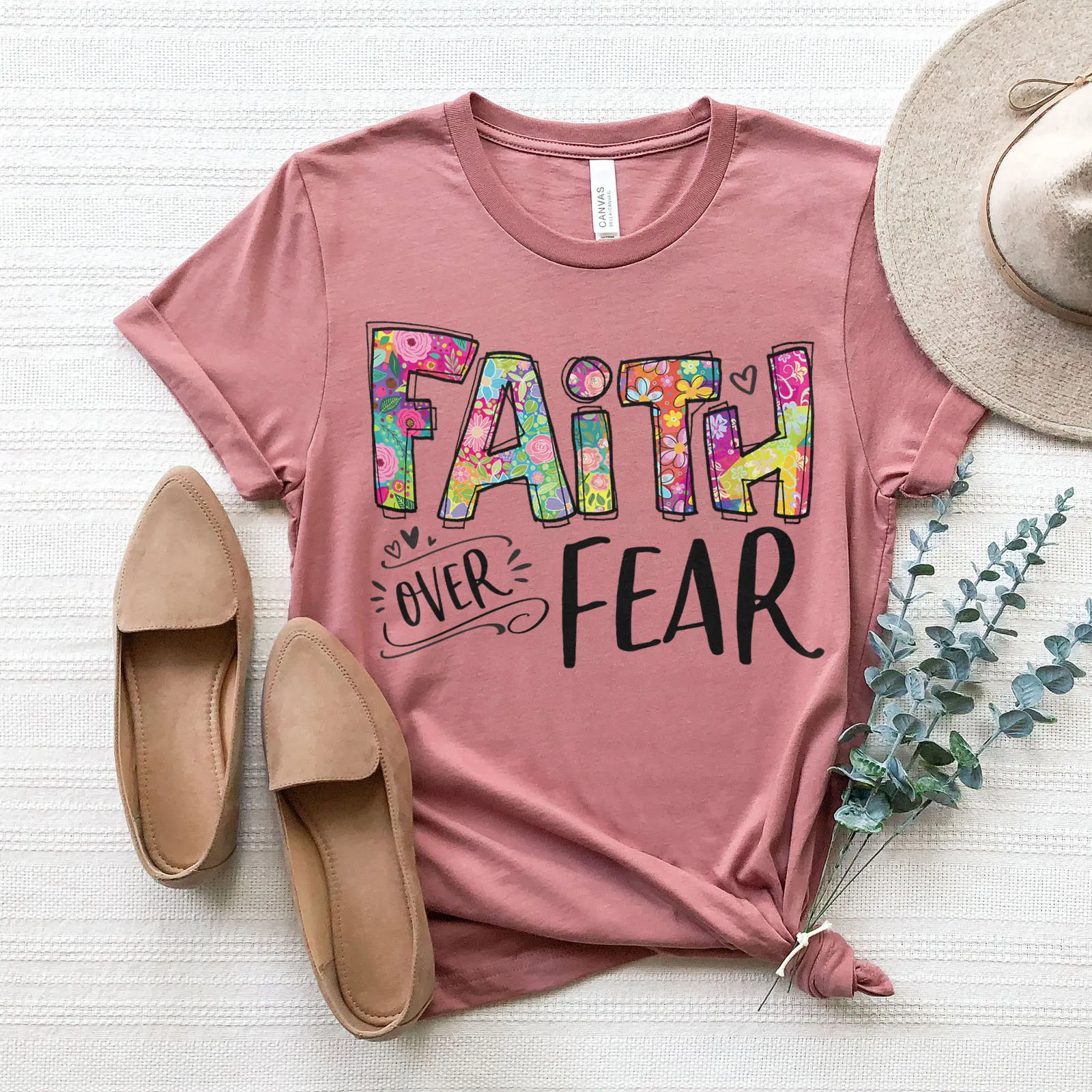 Faith Over Fear Tee sold by Faithful and Co. product image thumbnail 5