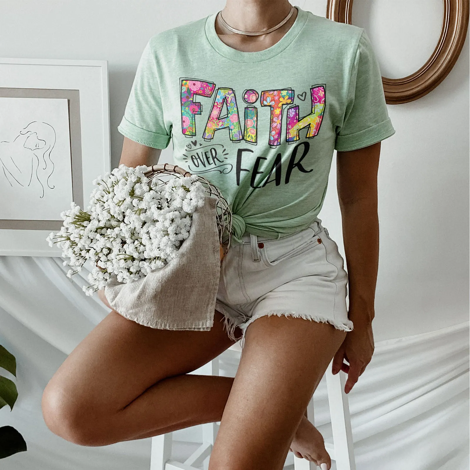 Faith Over Fear Tee sold by Faithful and Co. product image thumbnail 3