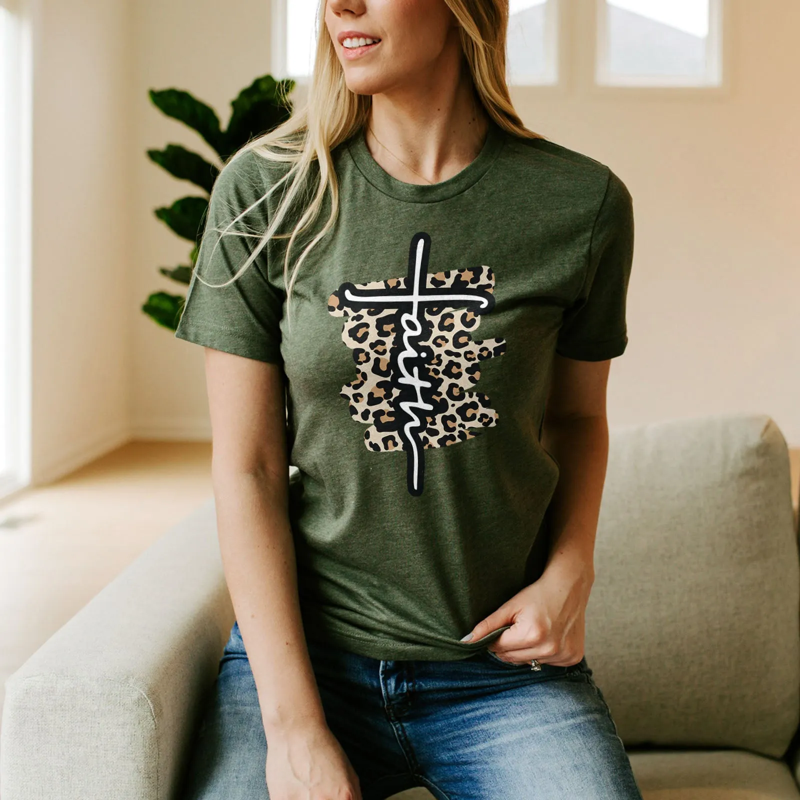 Faith Cross Leopard Tee sold by Faithful and Co. product image thumbnail 3