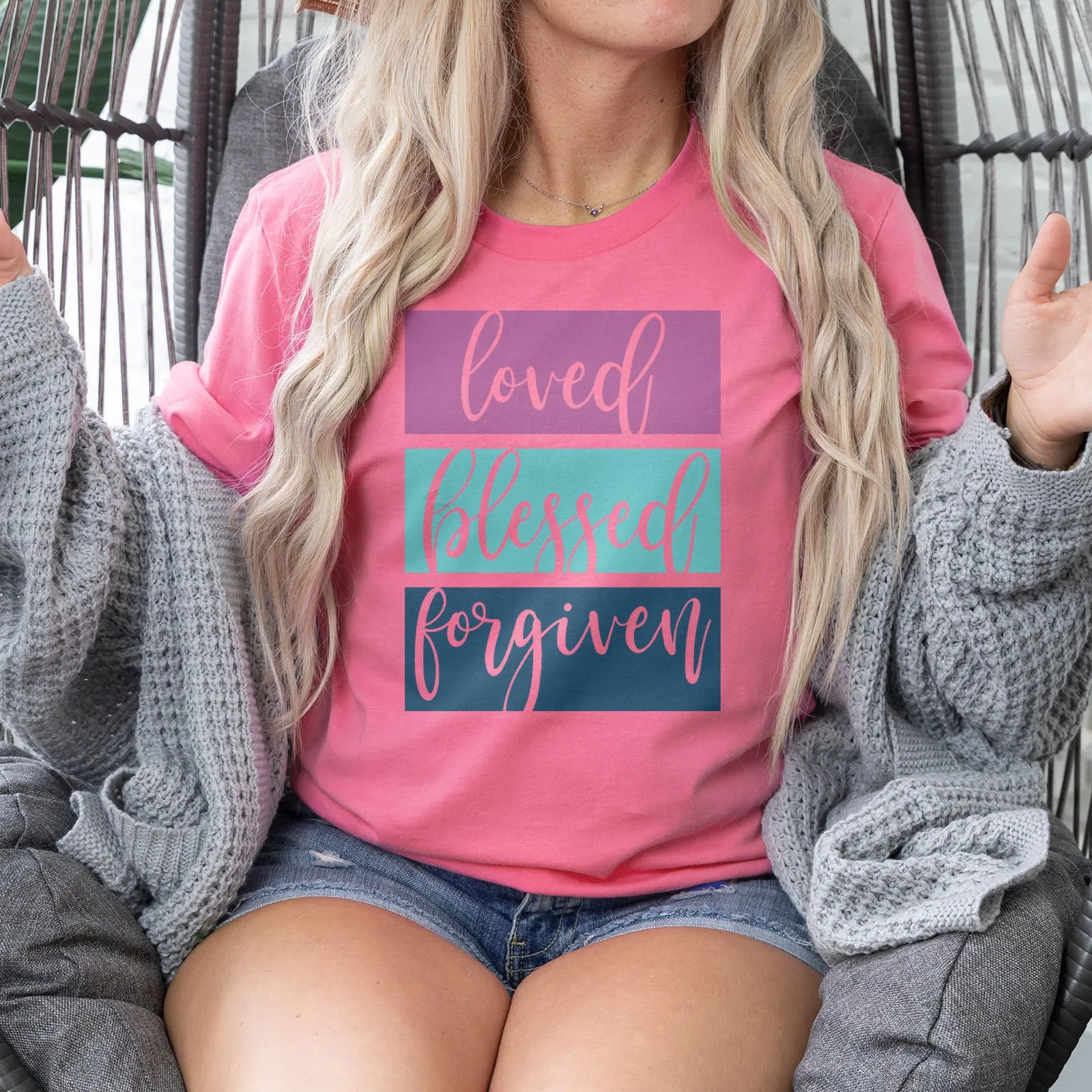 Loved Blessed Forgiven Tee sold by Faithful and Co. product image thumbnail 3