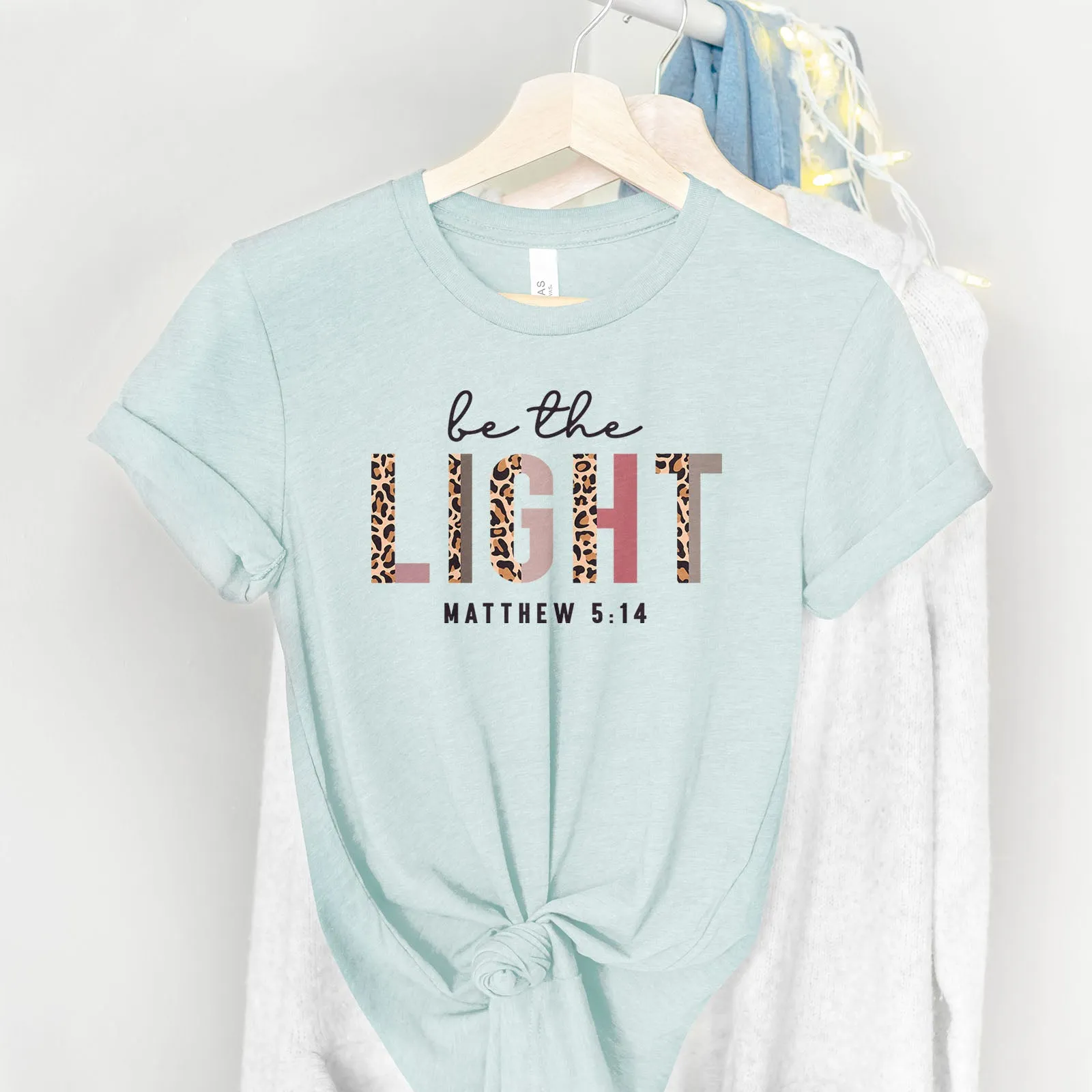 Be The Light Half Leopard Tee sold by Faithful and Co. product image thumbnail 3