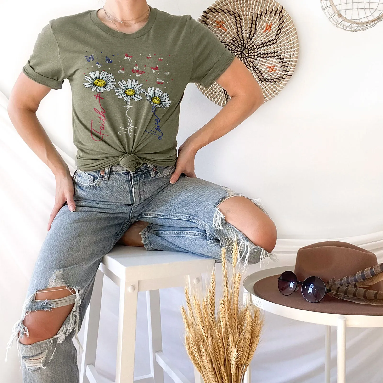 Faith Hope Love USA Tee sold by Faithful and Co. product image thumbnail 4