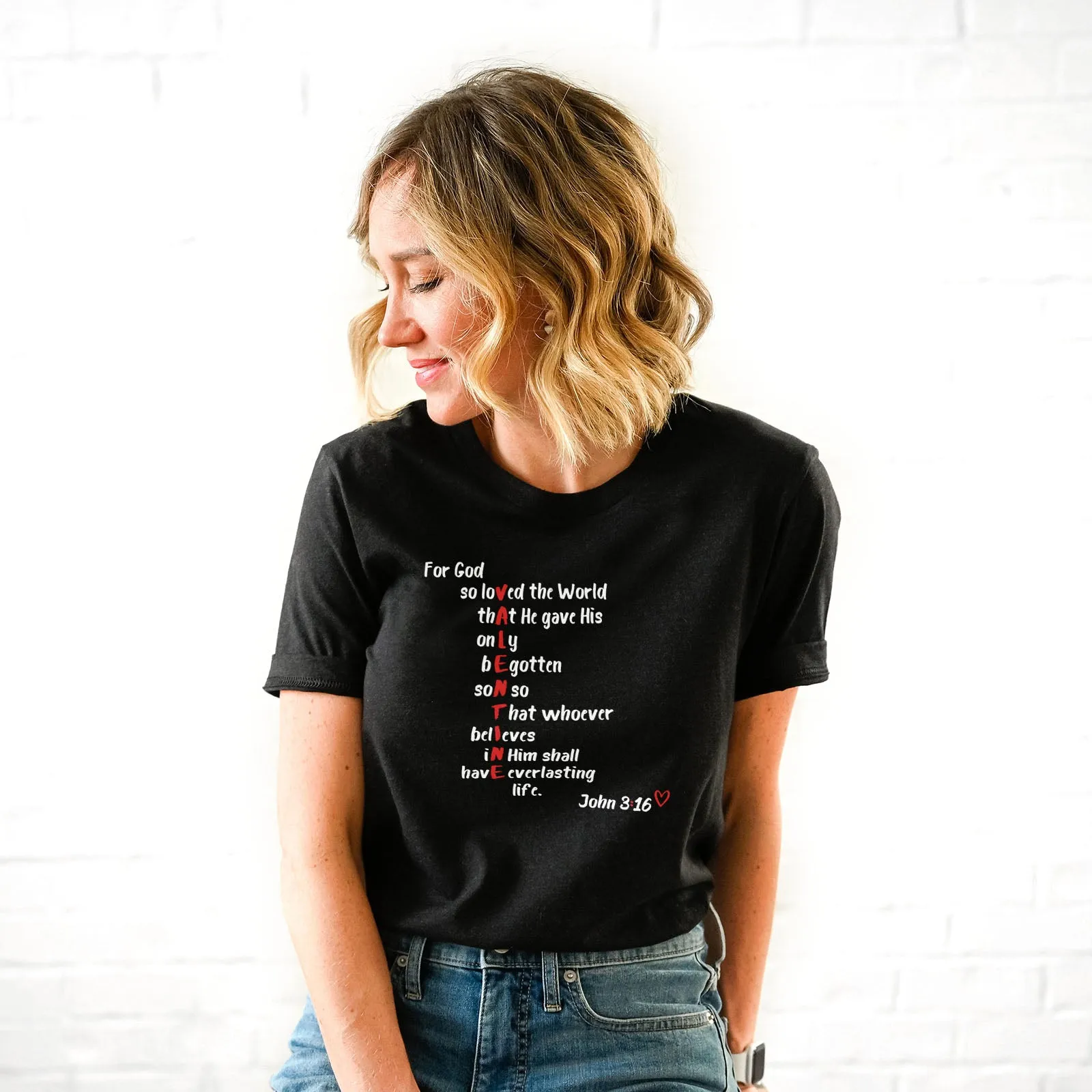 God is my Valentine John 3:16 Tee sold by Faithful and Co. product image thumbnail 3