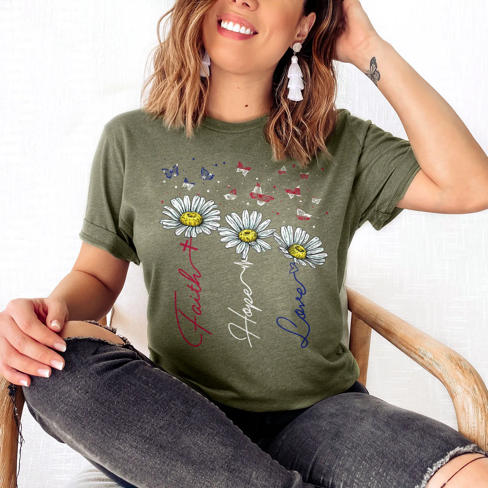 Faith Hope Love USA Tee sold by Faithful and Co. product image thumbnail 5