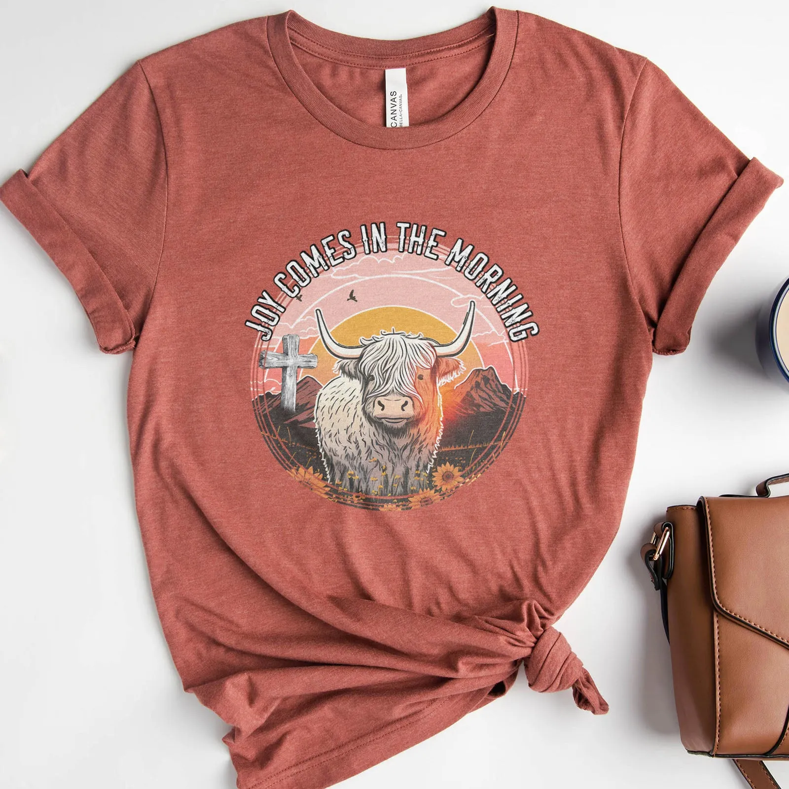 Joy Comes In The Morning Cattle Tee sold by Faithful and Co. product image thumbnail 2