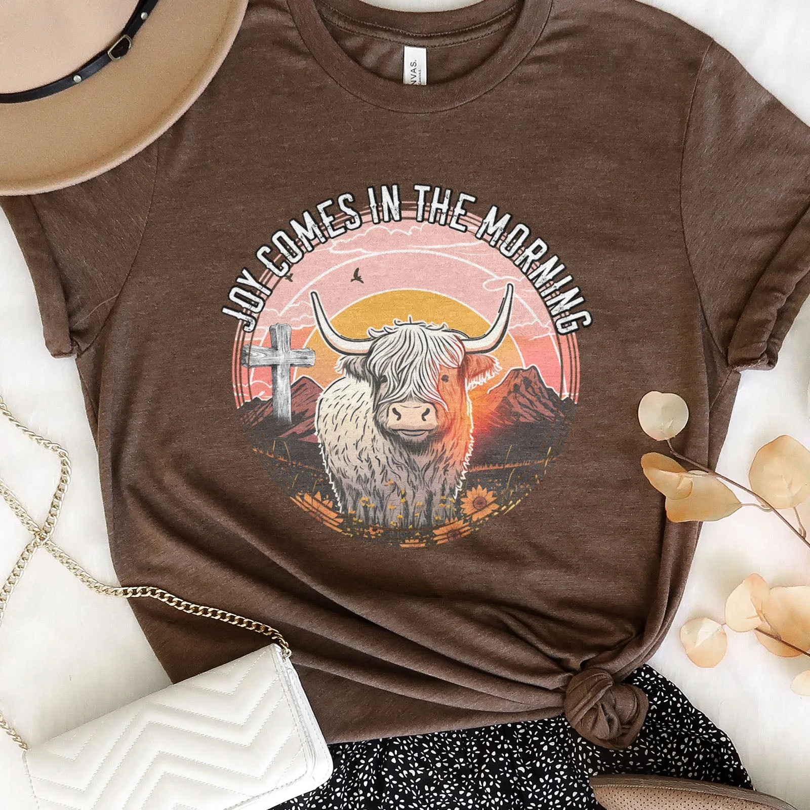 Joy Comes In The Morning Cattle Tee sold by Faithful and Co. product image thumbnail 3