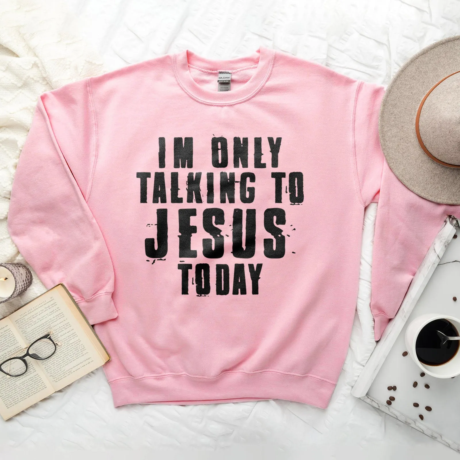 I'm Only Talking To Jesus Today Sweatshirt sold by Faithful and Co. product image thumbnail 3