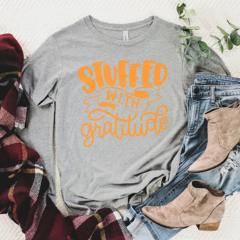 Stuffed With Gratitude Long Sleeve sold by Faithful and Co.