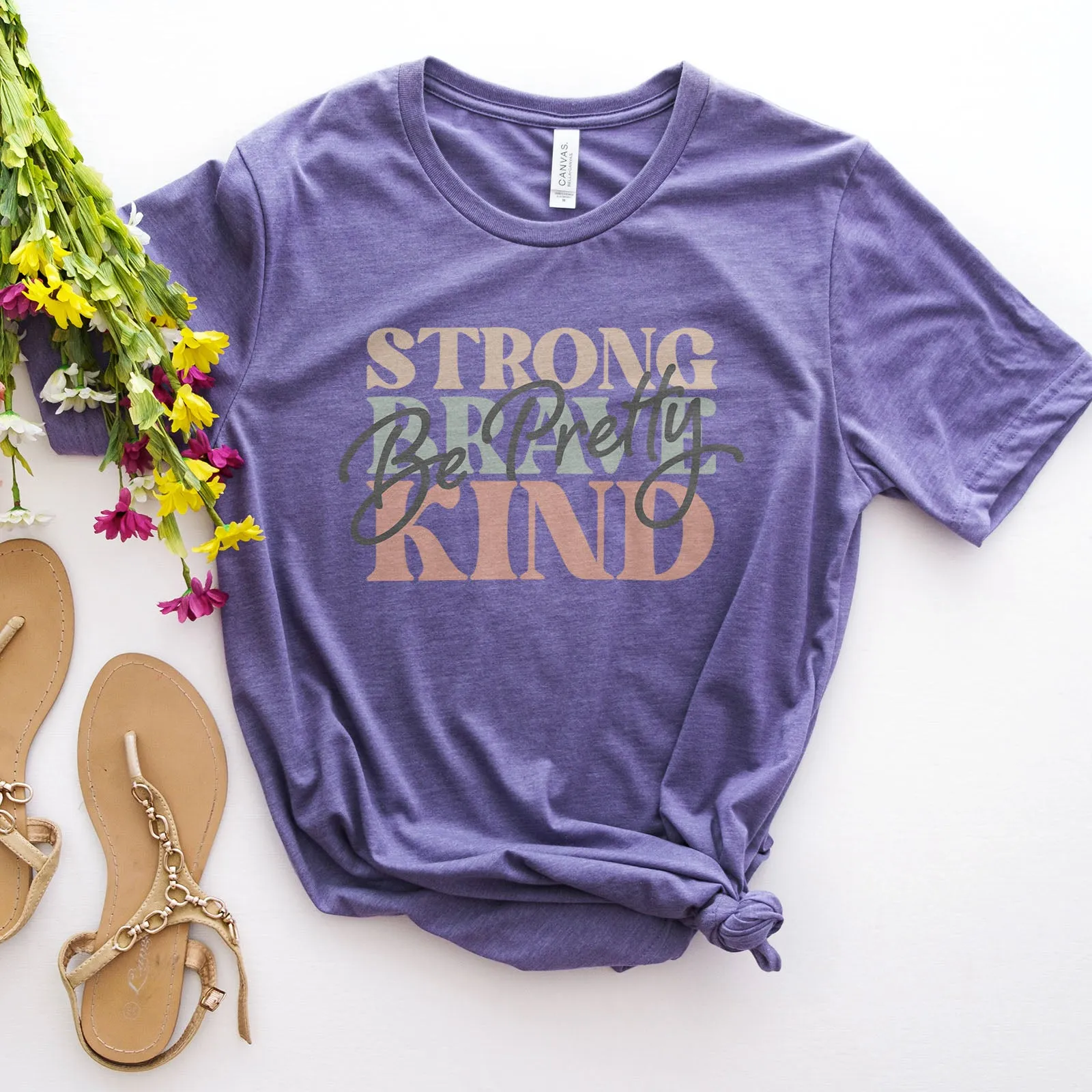 Be Pretty, Be Strong, Be Brave, Be Kind Tee sold by Faithful and Co. product image thumbnail 5