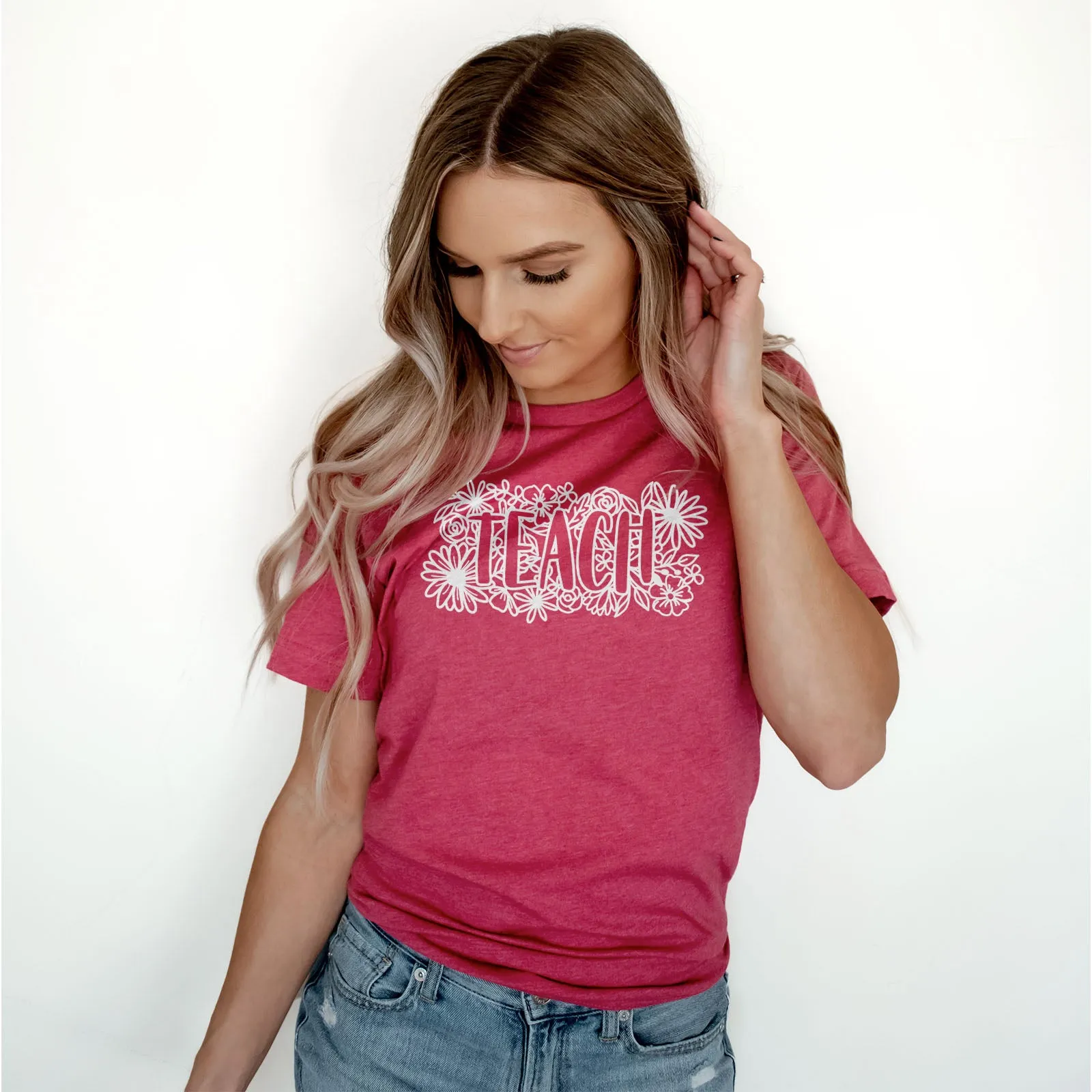 Teach Floral Tee sold by Faithful and Co. product image thumbnail 3