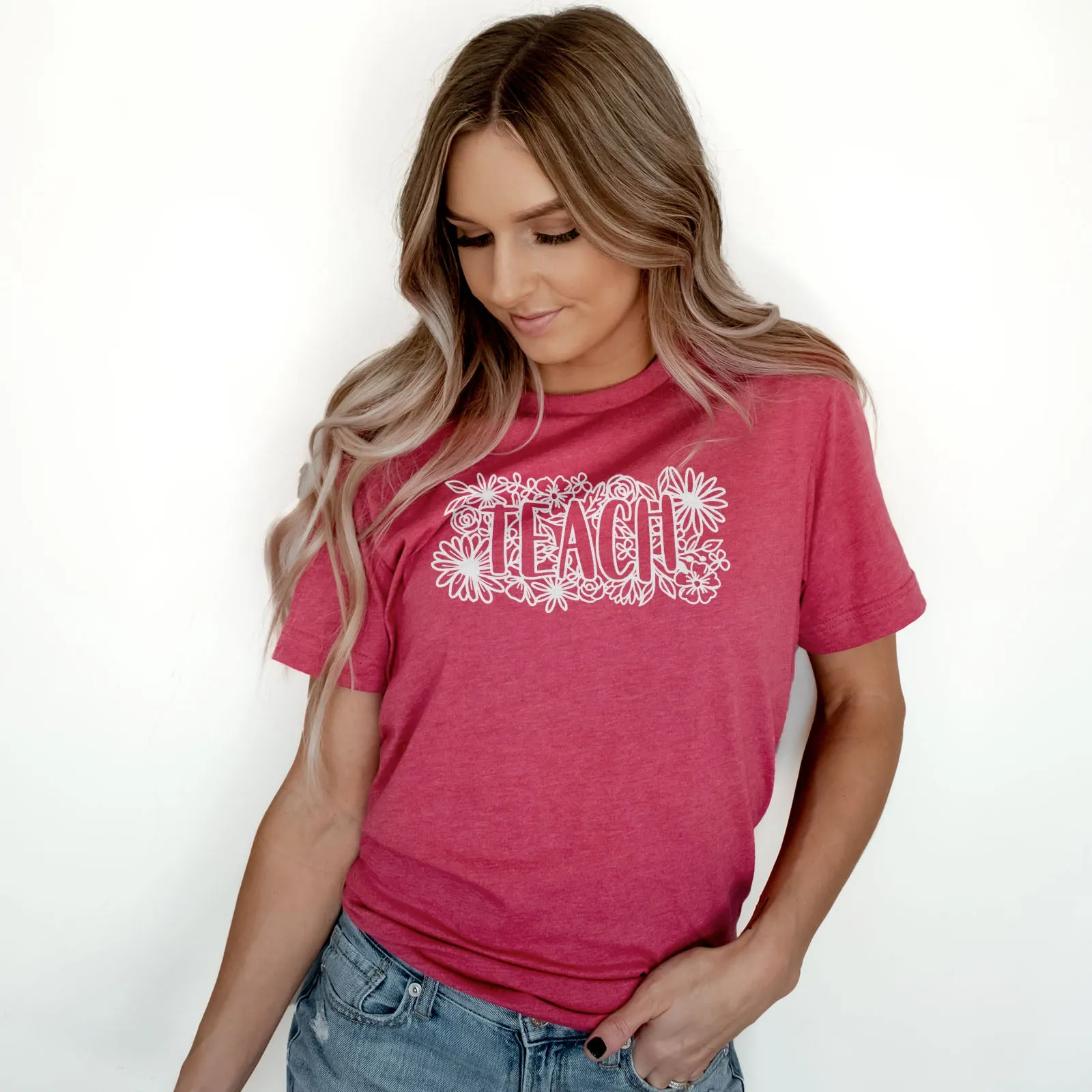 Teach Floral Tee sold by Faithful and Co. product image thumbnail 2