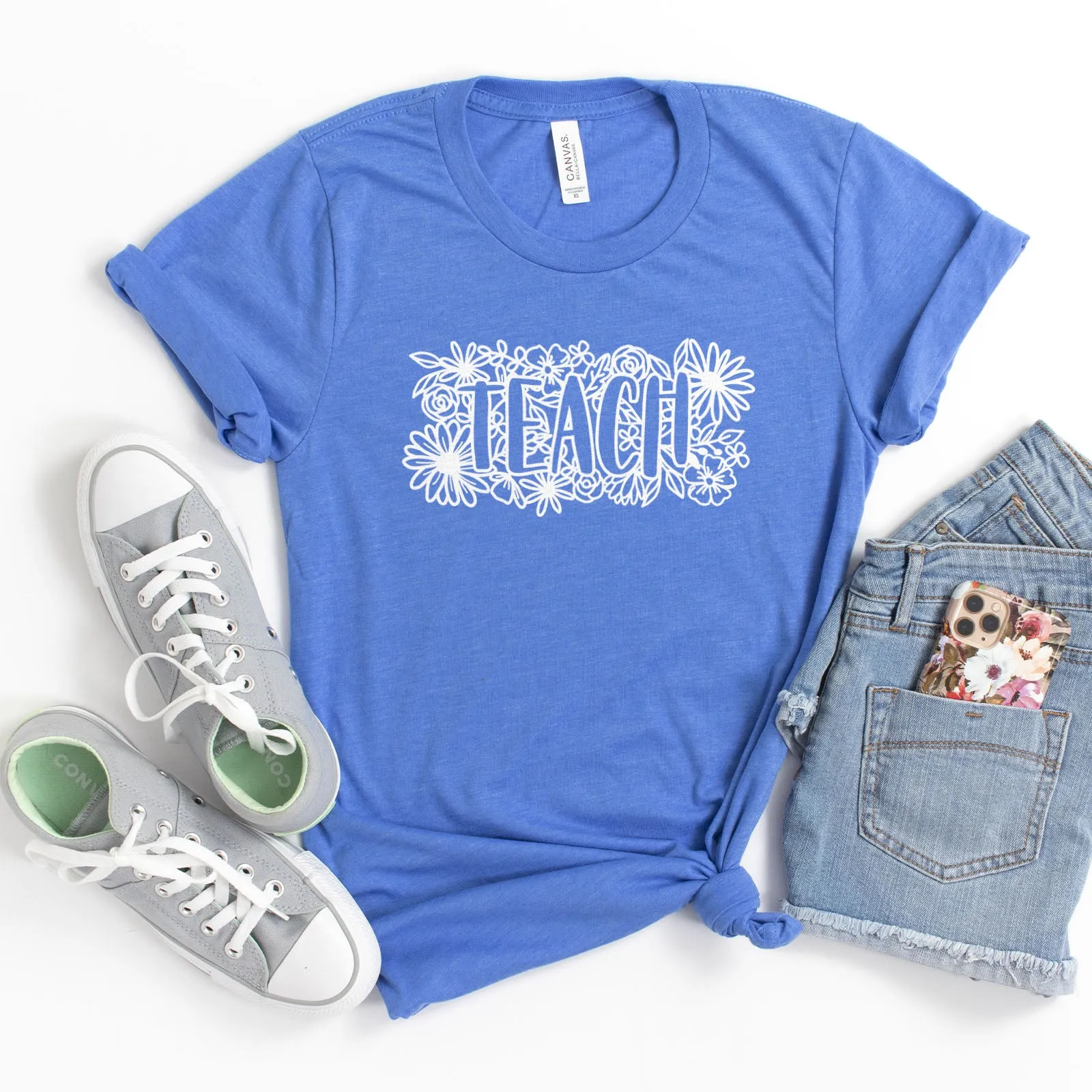 Teach Floral Tee sold by Faithful and Co. product image thumbnail 5