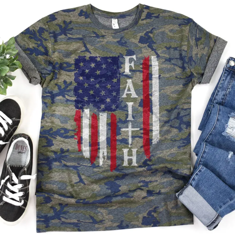Faith American Flag Tee sold by Faithful and Co.