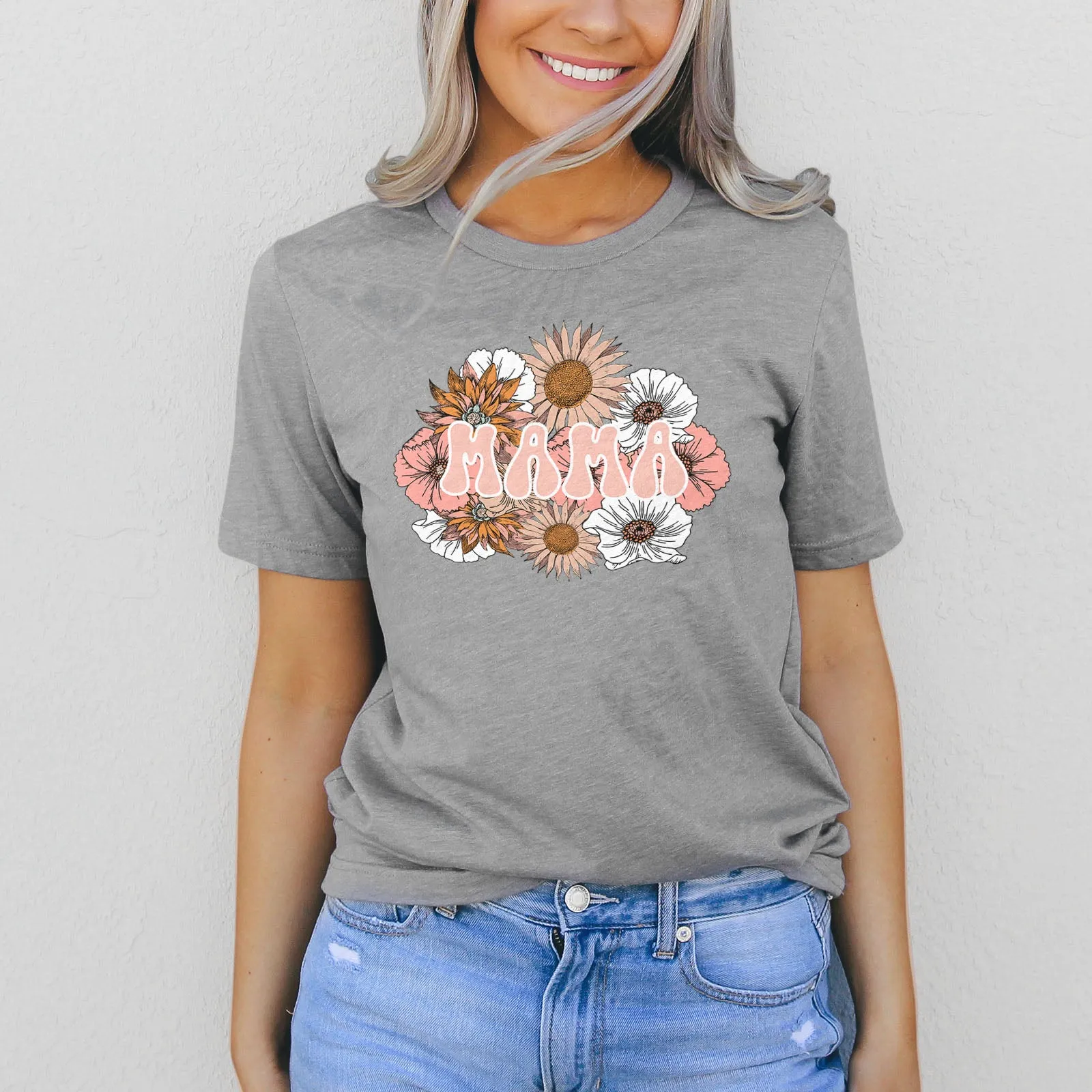 Pink Boho Floral Mama Tee sold by Faithful and Co. product image thumbnail 5