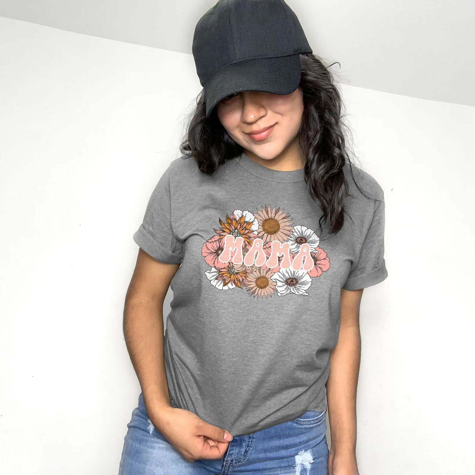 Pink Boho Floral Mama Tee sold by Faithful and Co. product image thumbnail 4
