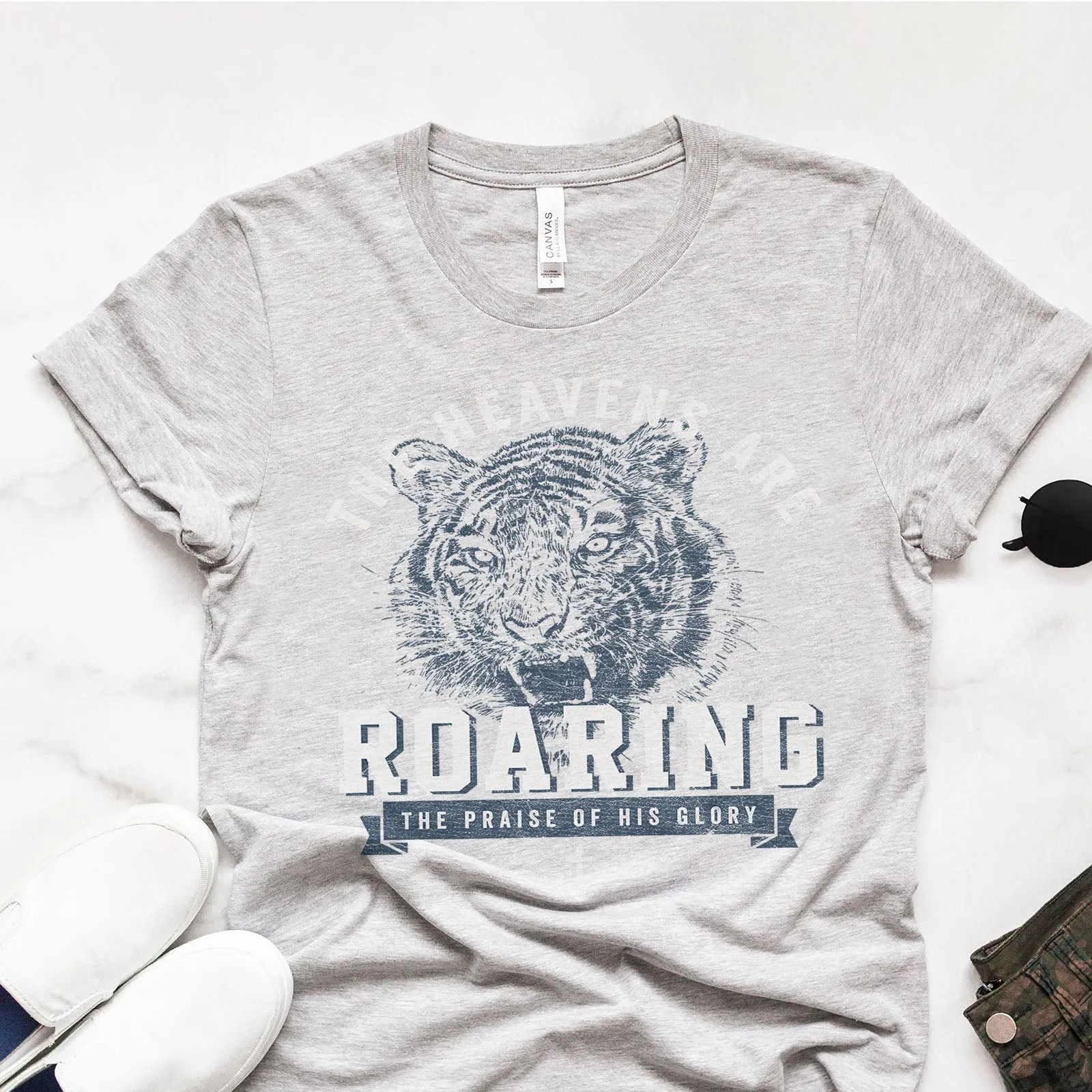 Heavens are Roaring The Praise Of His Glory Tee sold by Faithful and Co. product image thumbnail 2