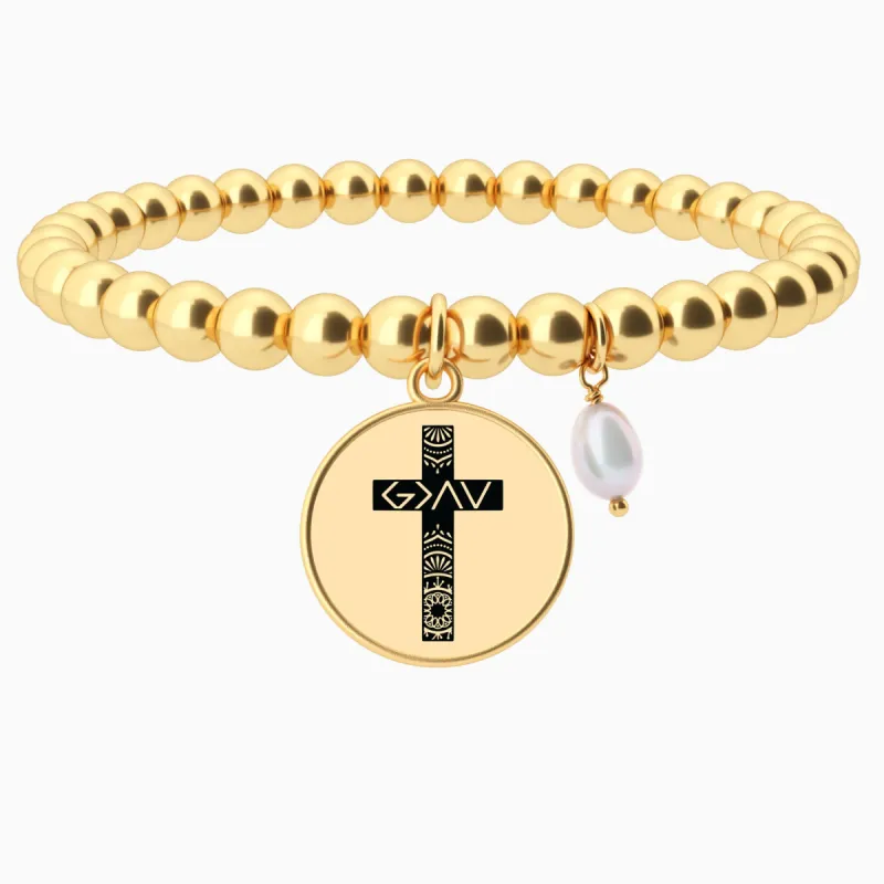 God Is Greater - Cross - Beaded Bracelet sold by Faithful and Co.