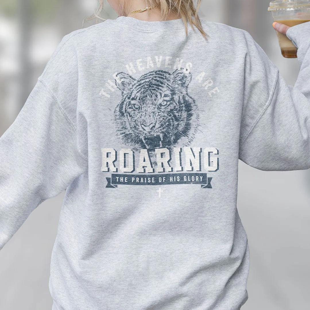 Heavens are Roaring The Praise Of His Glory Back Print Sweatshirt sold by Faithful and Co. product image thumbnail 2