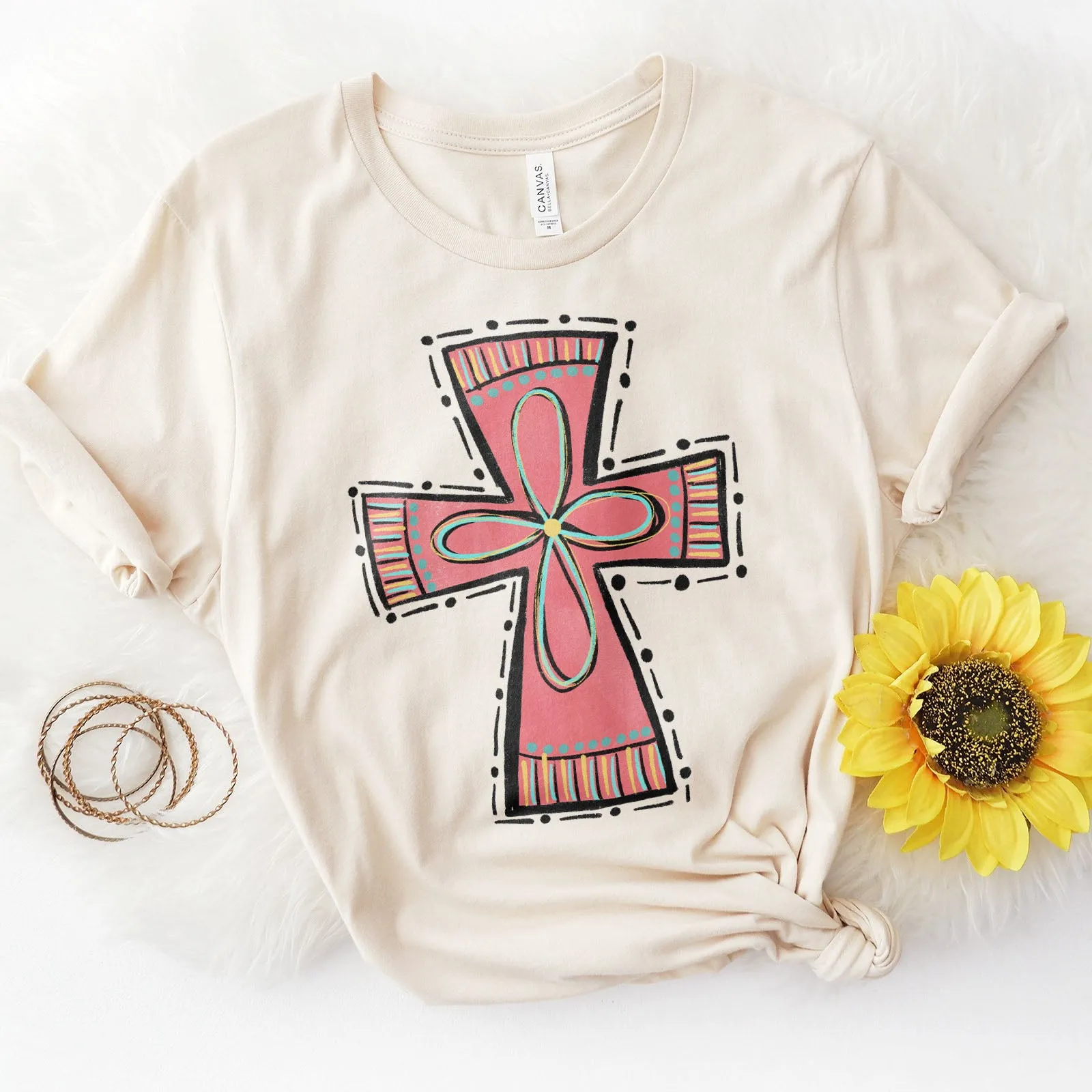 Mauve Cross Tee sold by Faithful and Co. product image thumbnail 5