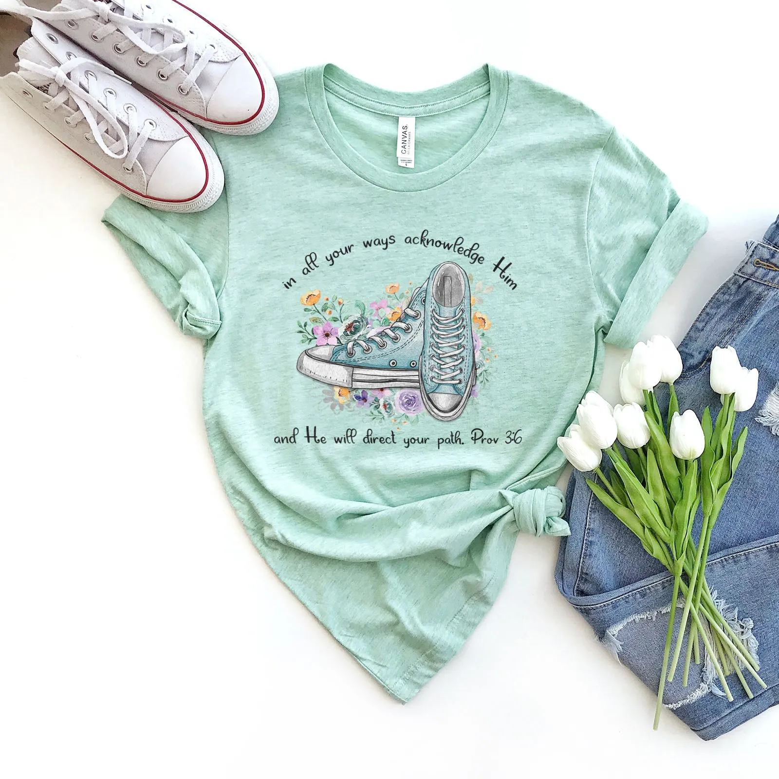 He Will Direct Your Path - Proverbs 3:6 Tee sold by Faithful and Co. product image thumbnail 3