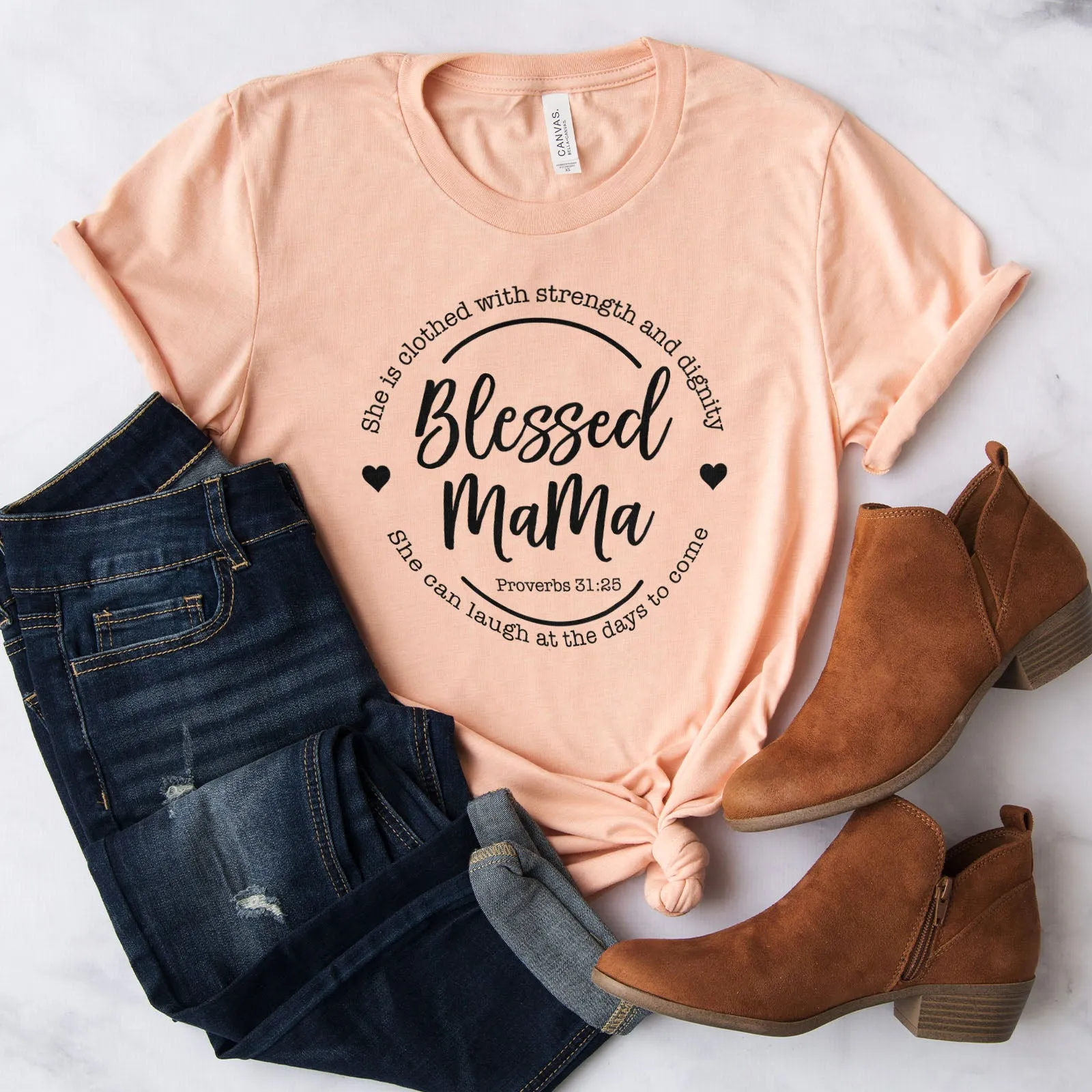 Blessed Mama Tee sold by Faithful and Co.