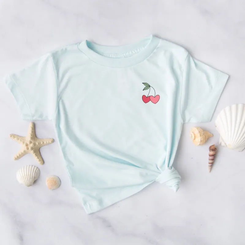 Cherry Hearts Badge Tee sold by Faithful and Co.