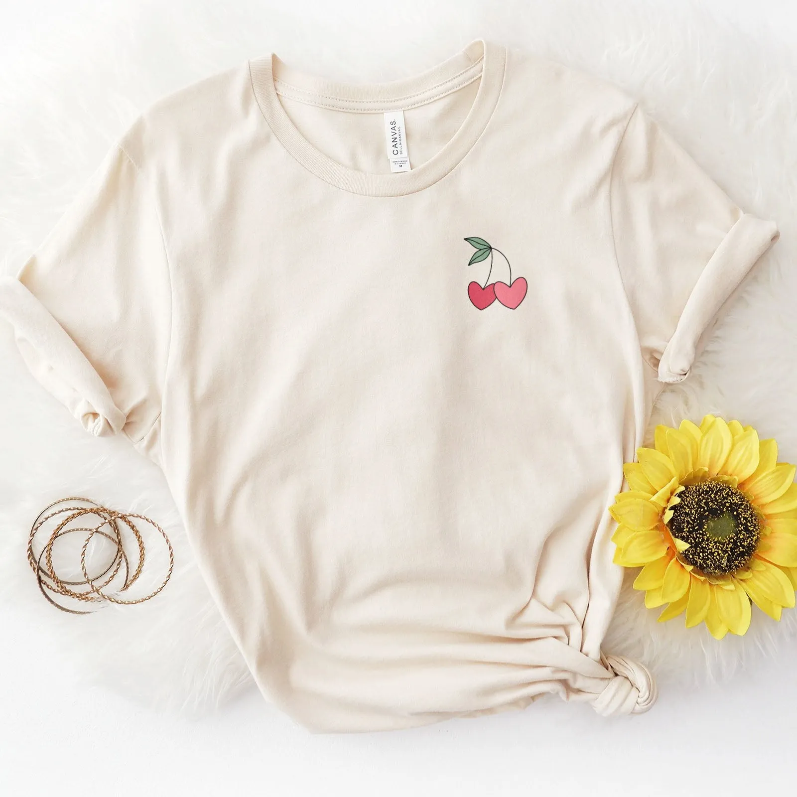 Cherry Hearts Badge Tee sold by Faithful and Co. product image thumbnail 5