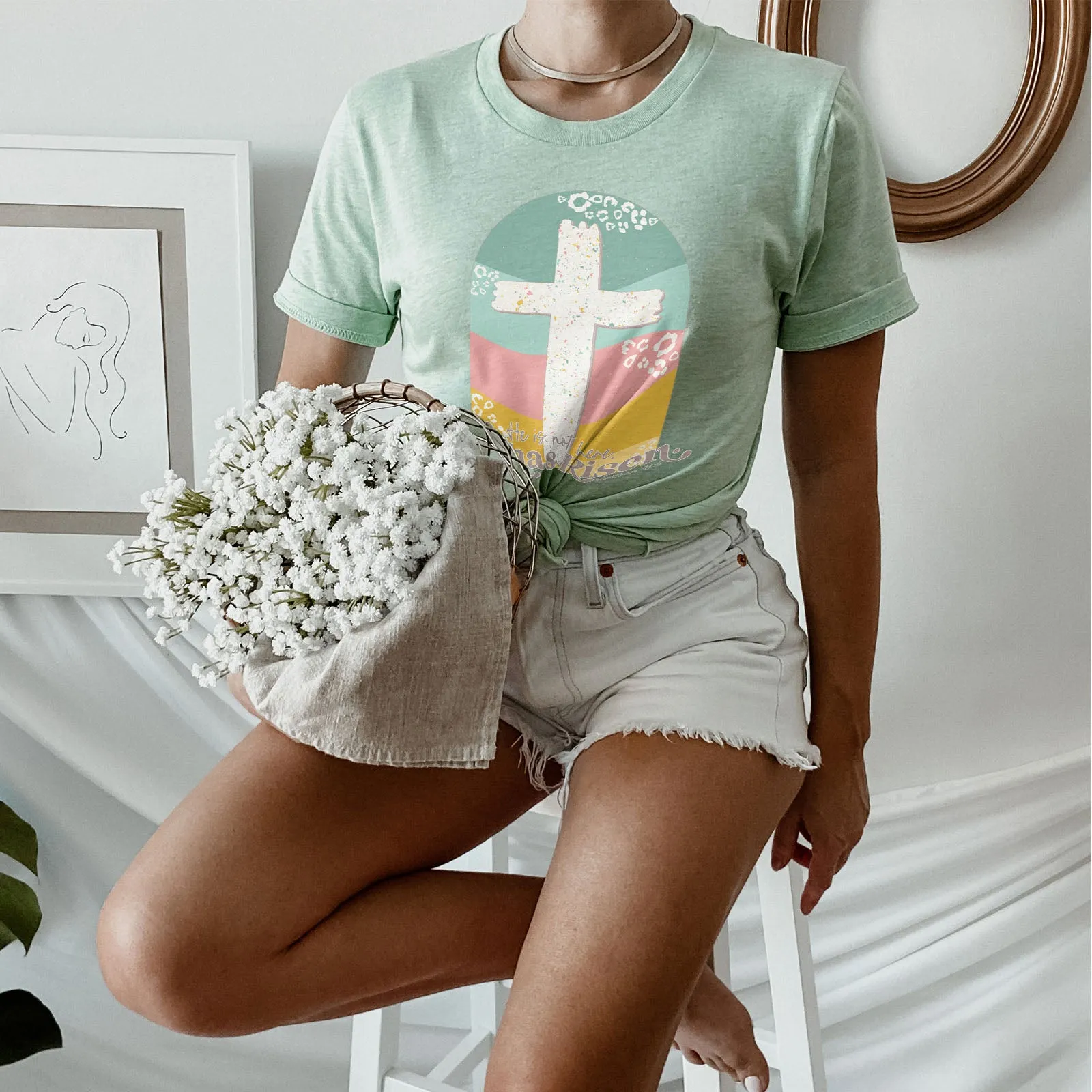 He is Not Here He Has Risen Tee sold by Faithful and Co. product image thumbnail 2