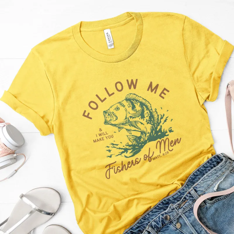 Matthew 4:19 Fish Tee sold by Faithful and Co.