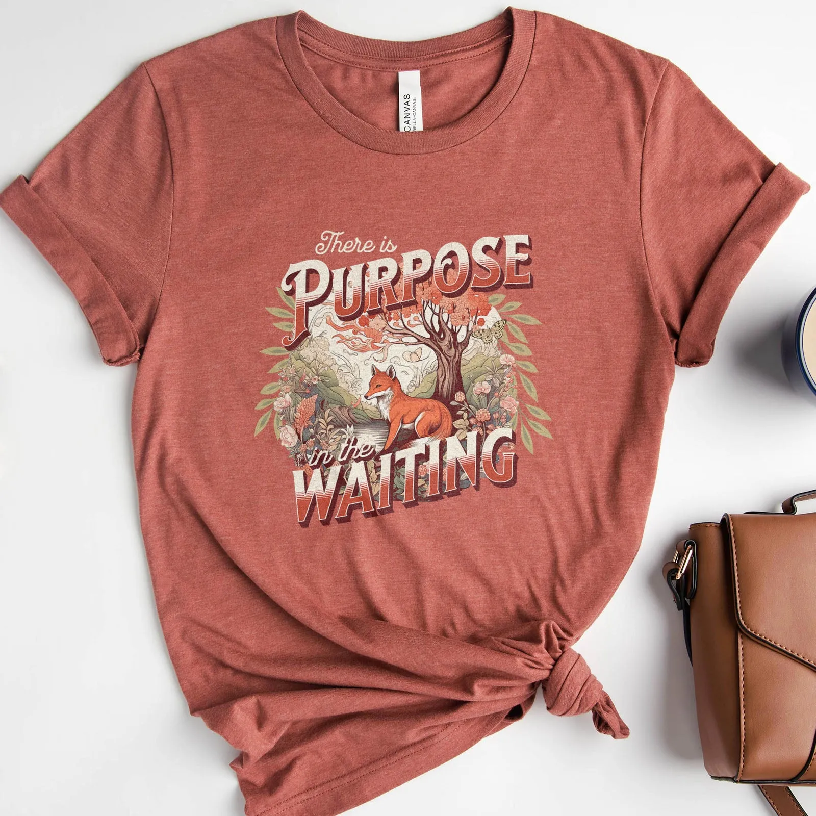 There Is Purpose In The Waiting Autumn Tee sold by Faithful and Co. product image thumbnail 3