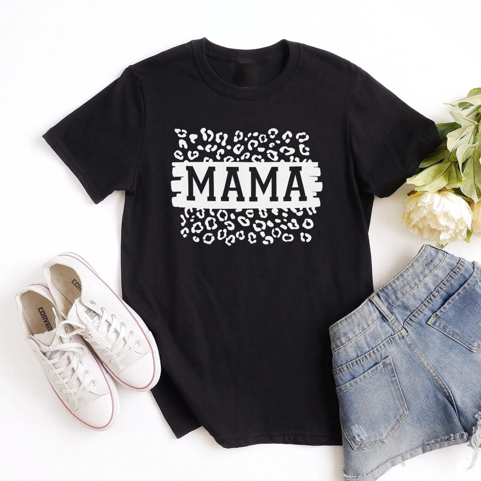 Mama Leopard Block Tee sold by Faithful and Co.