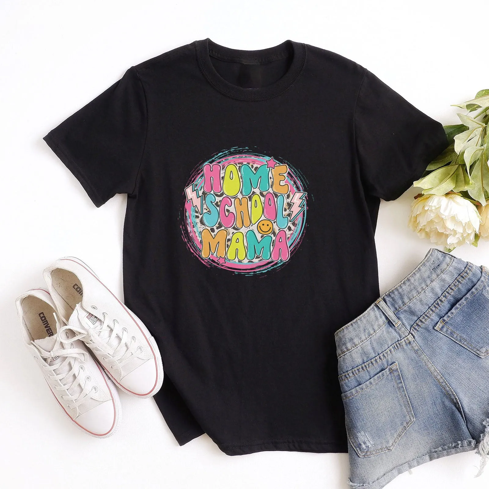 Homeschool Mama Retro Tee sold by Faithful and Co. product image thumbnail 2