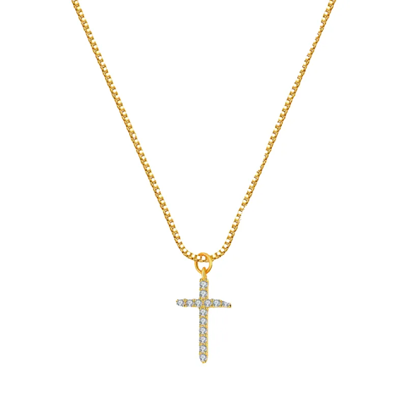 Pave Cross Necklace sold by Faithful and Co.