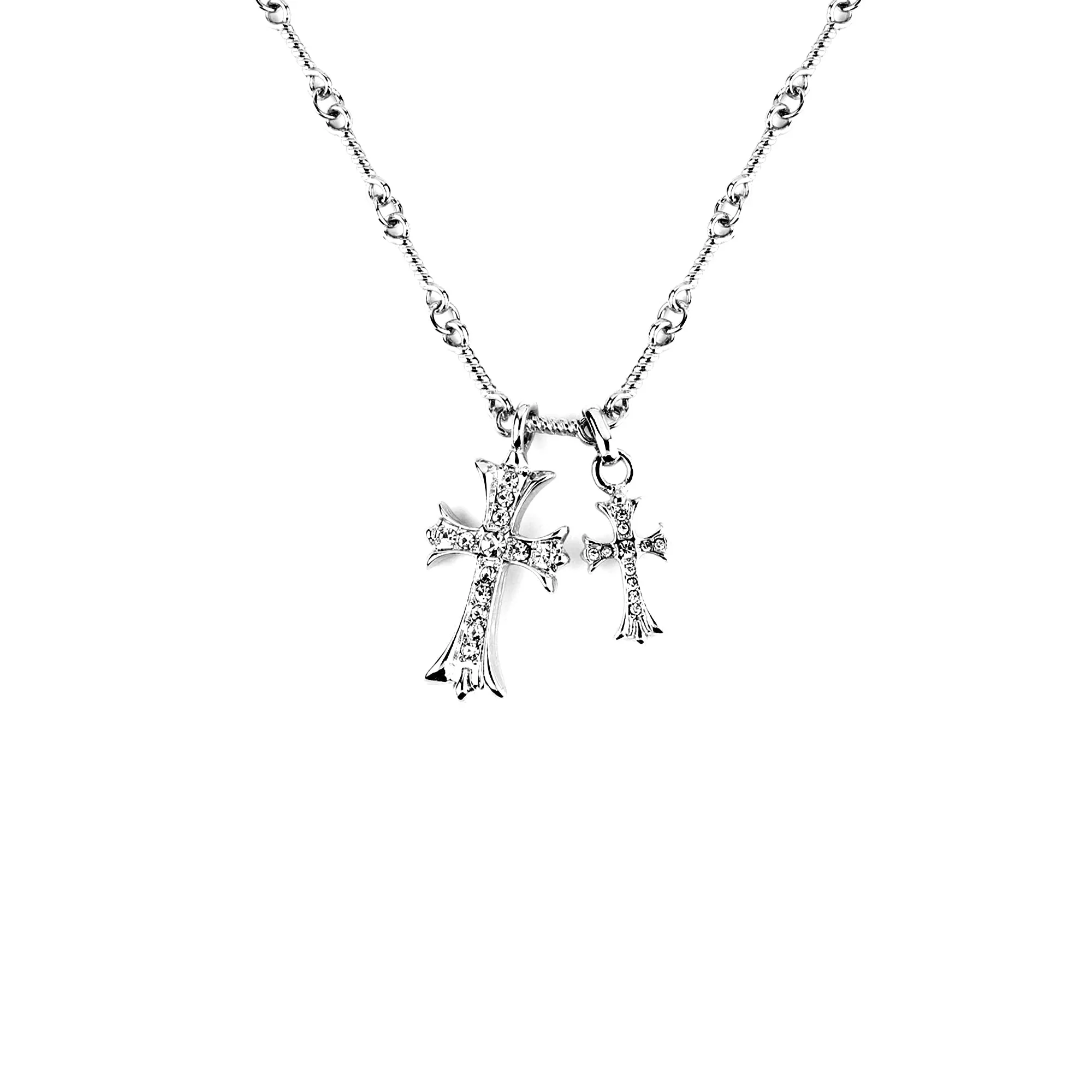 Double Cross Pendant Necklace sold by Faithful and Co. product image thumbnail 3
