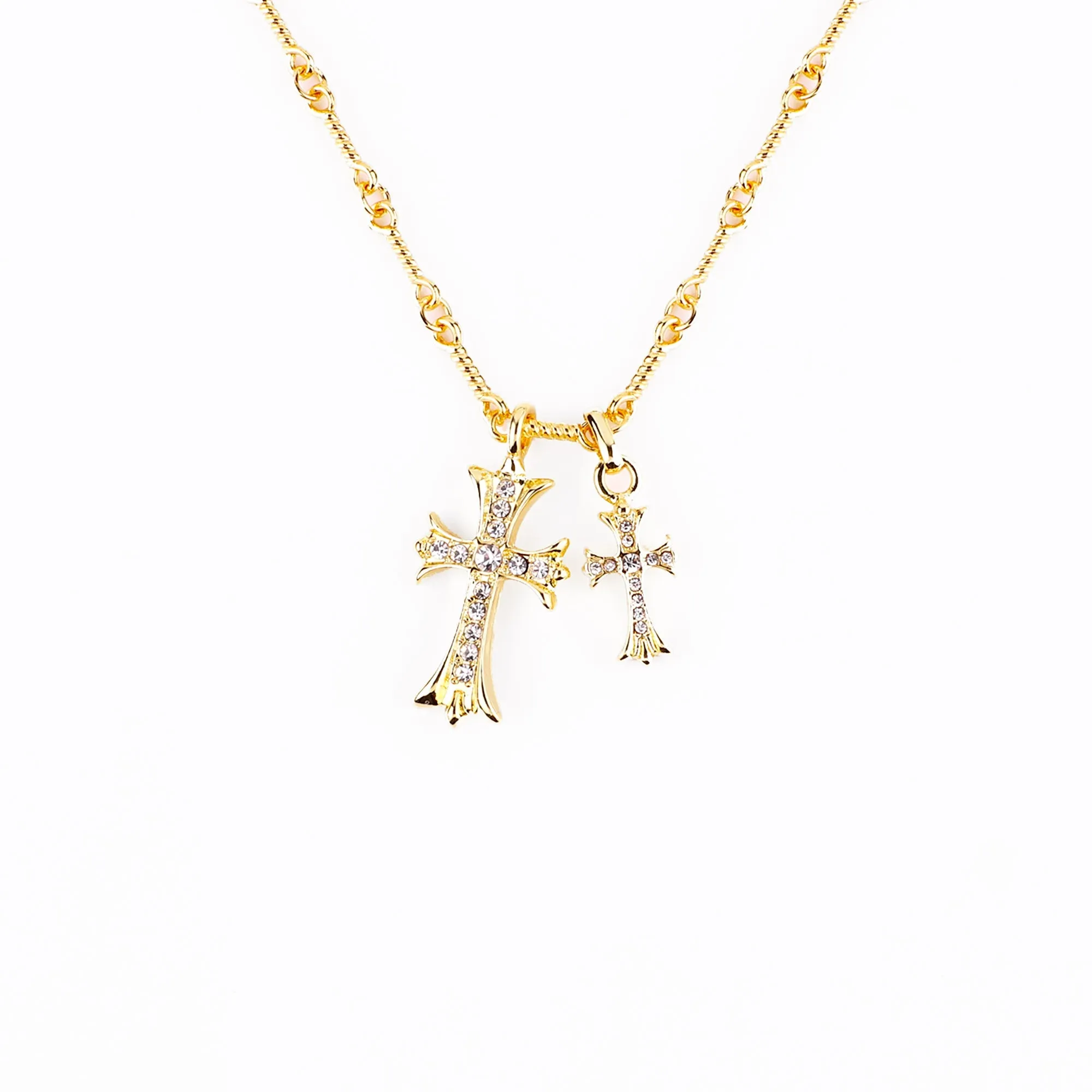 Double Cross Pendant Necklace sold by Faithful and Co. product image thumbnail 2
