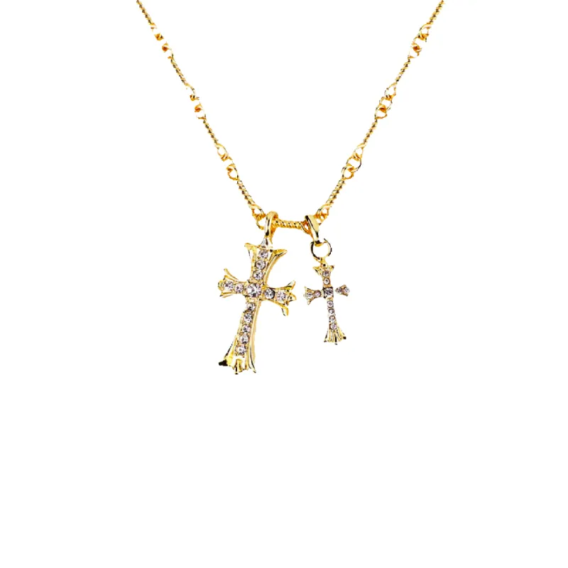 Double Cross Pendant Necklace sold by Faithful and Co.
