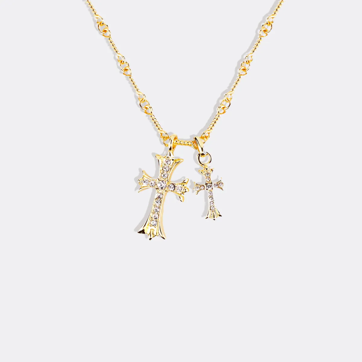 Double Cross Pendant Necklace sold by Faithful and Co. product image thumbnail 4