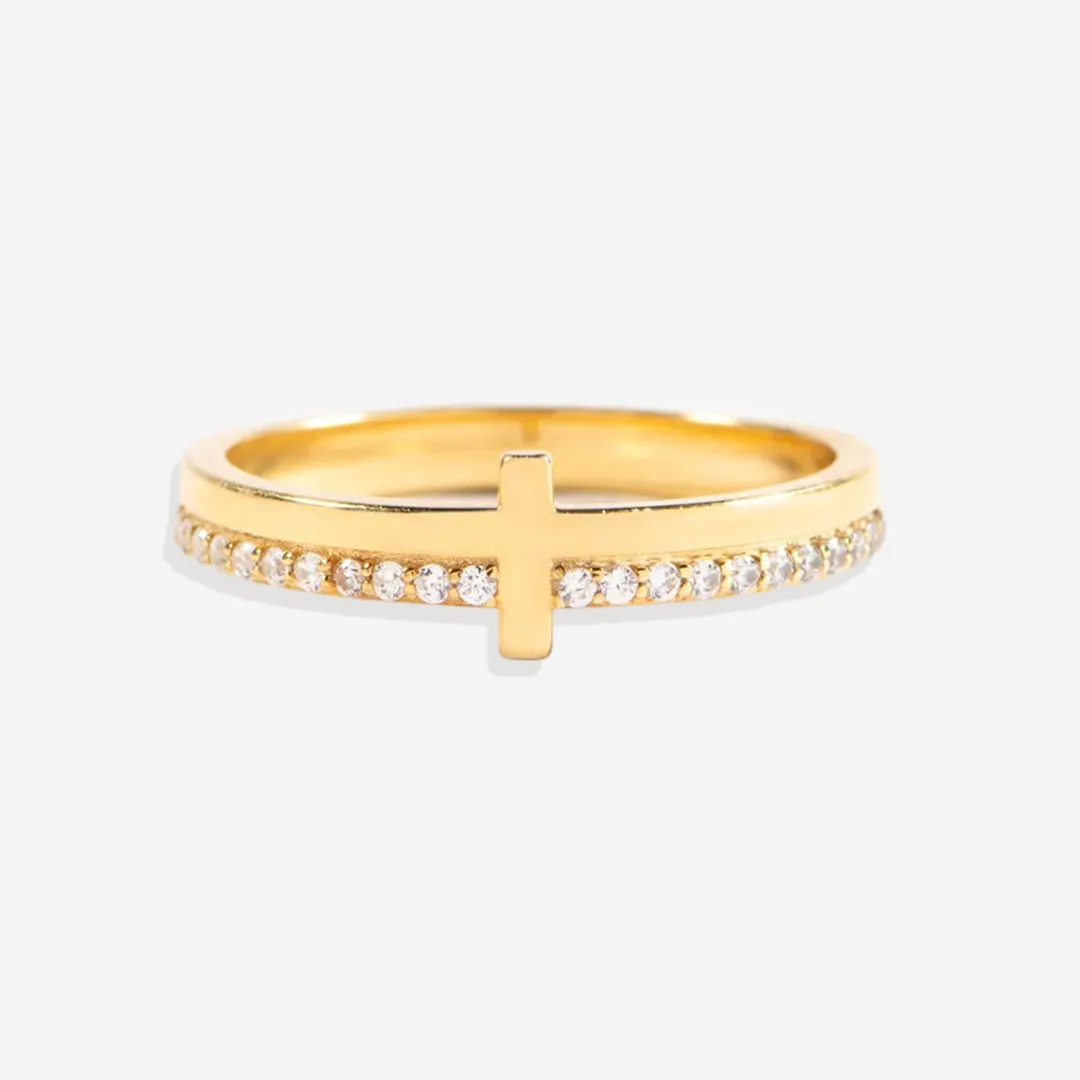 Let God Be In Control Golden Cross Ring sold by Faithful and Co. product image thumbnail 5
