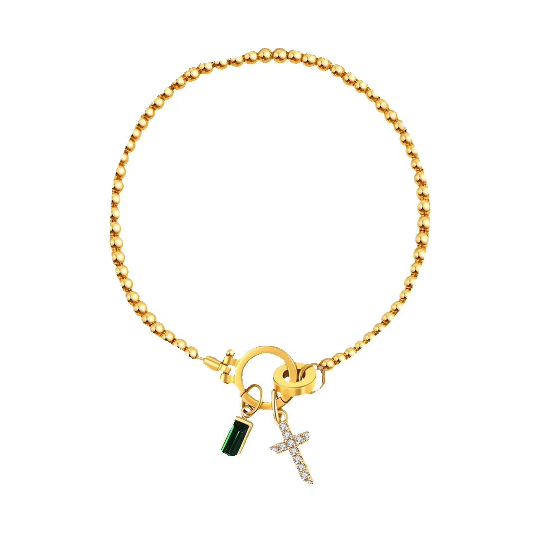 Birthstone Cross Charm Bracelet sold by Faithful and Co. product image thumbnail 5