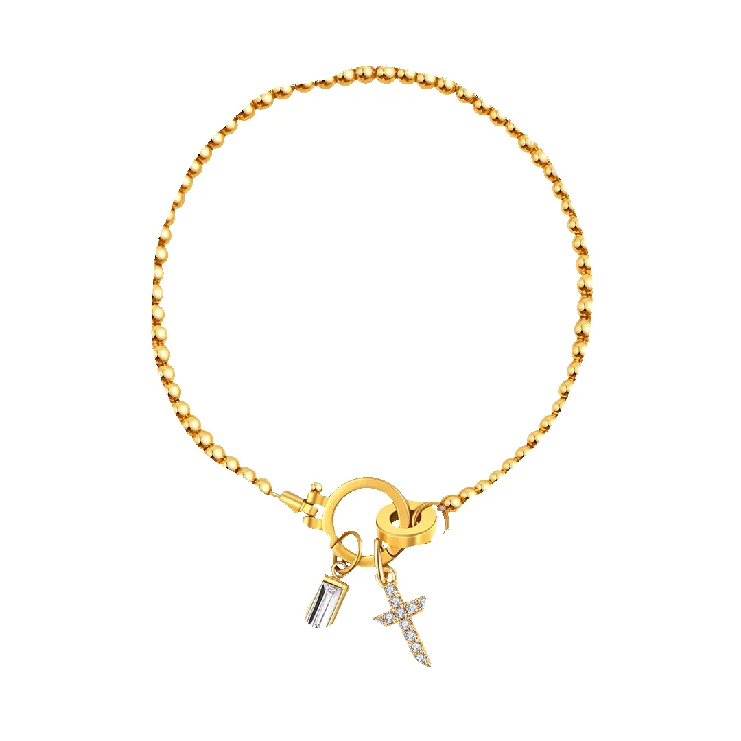 Birthstone Cross Charm Bracelet sold by Faithful and Co. product image thumbnail 4