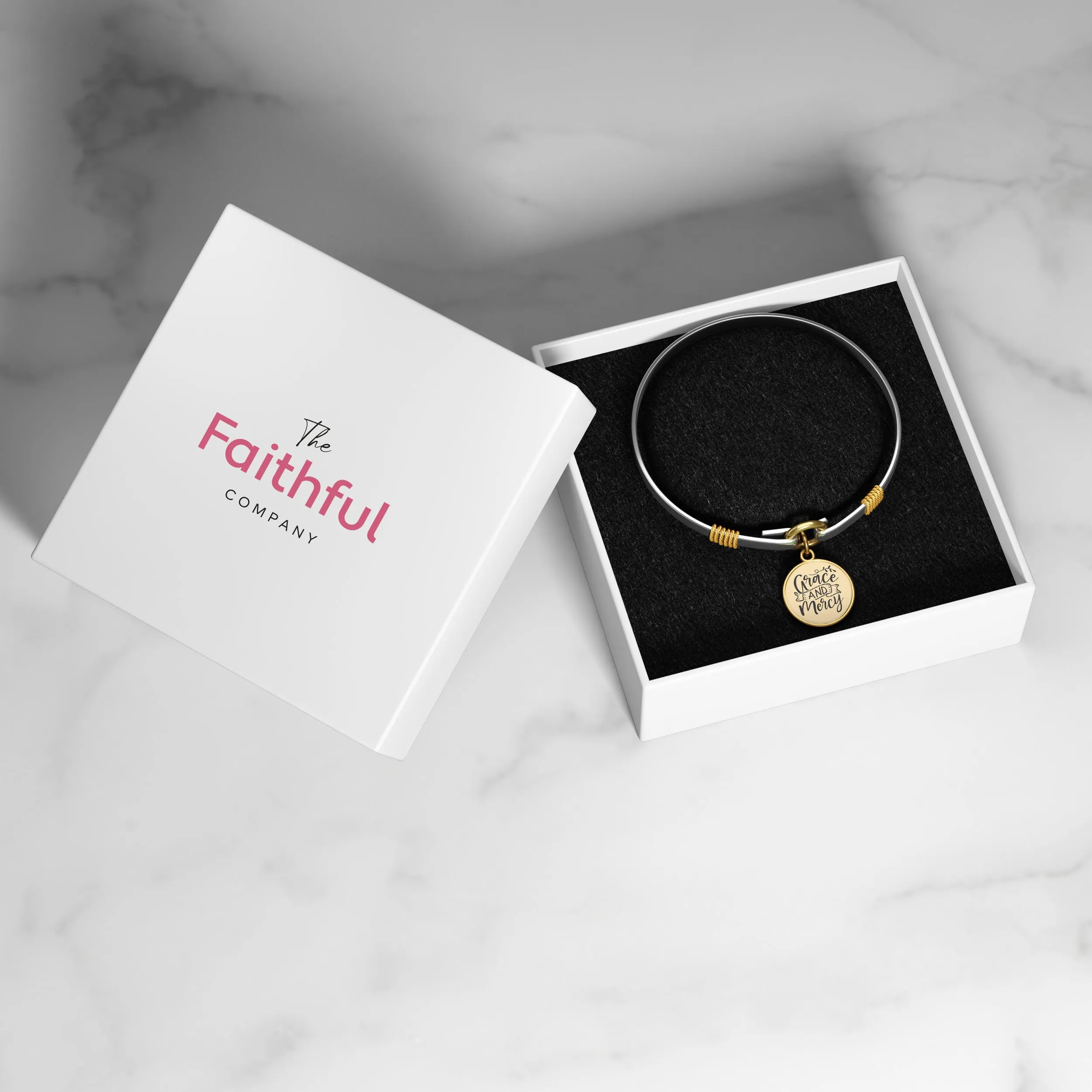 Grace and Mercy - Two-Tone Bracelet sold by Faithful and Co. product image thumbnail 4