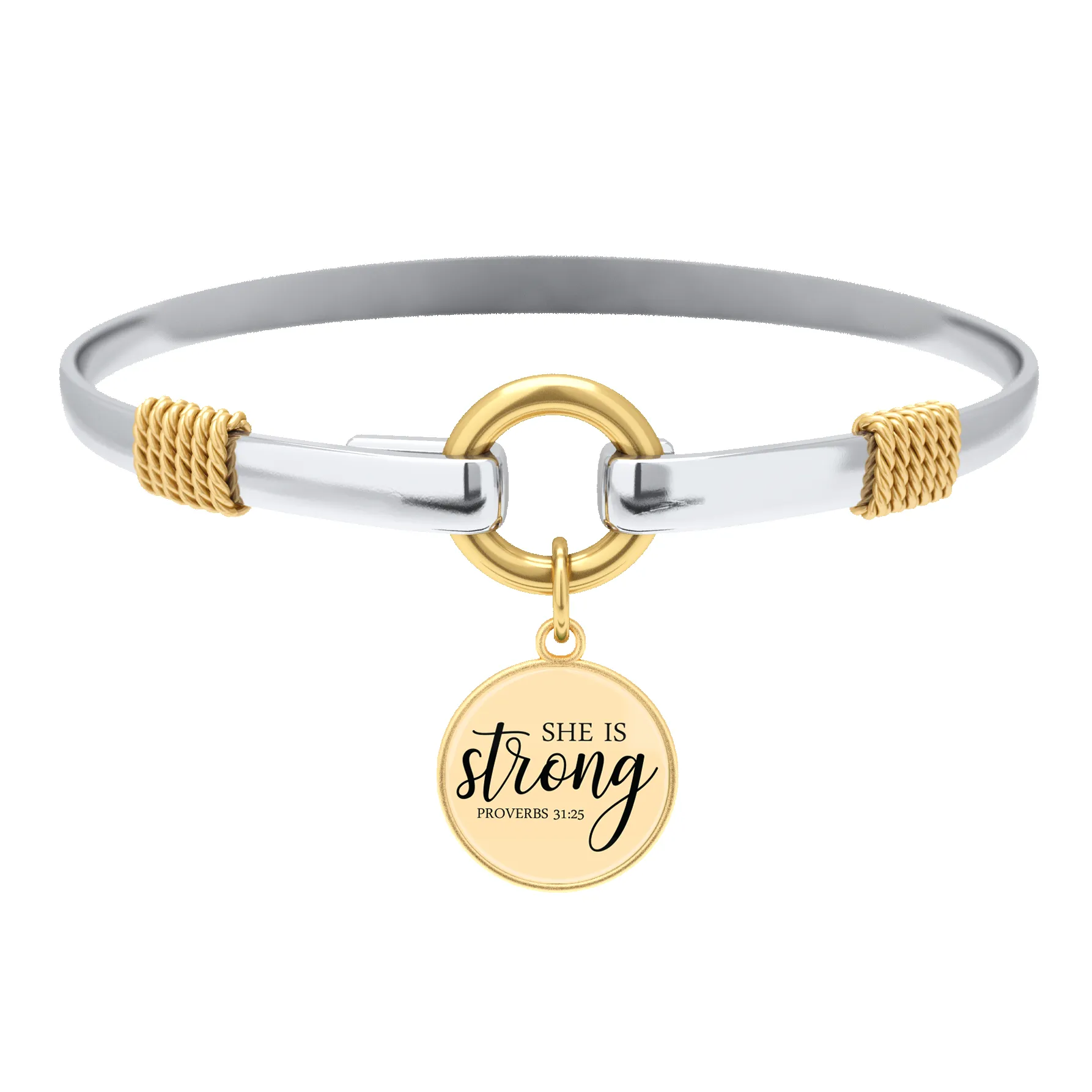 She Is Strong - Two-Tone Bracelet sold by Faithful and Co.